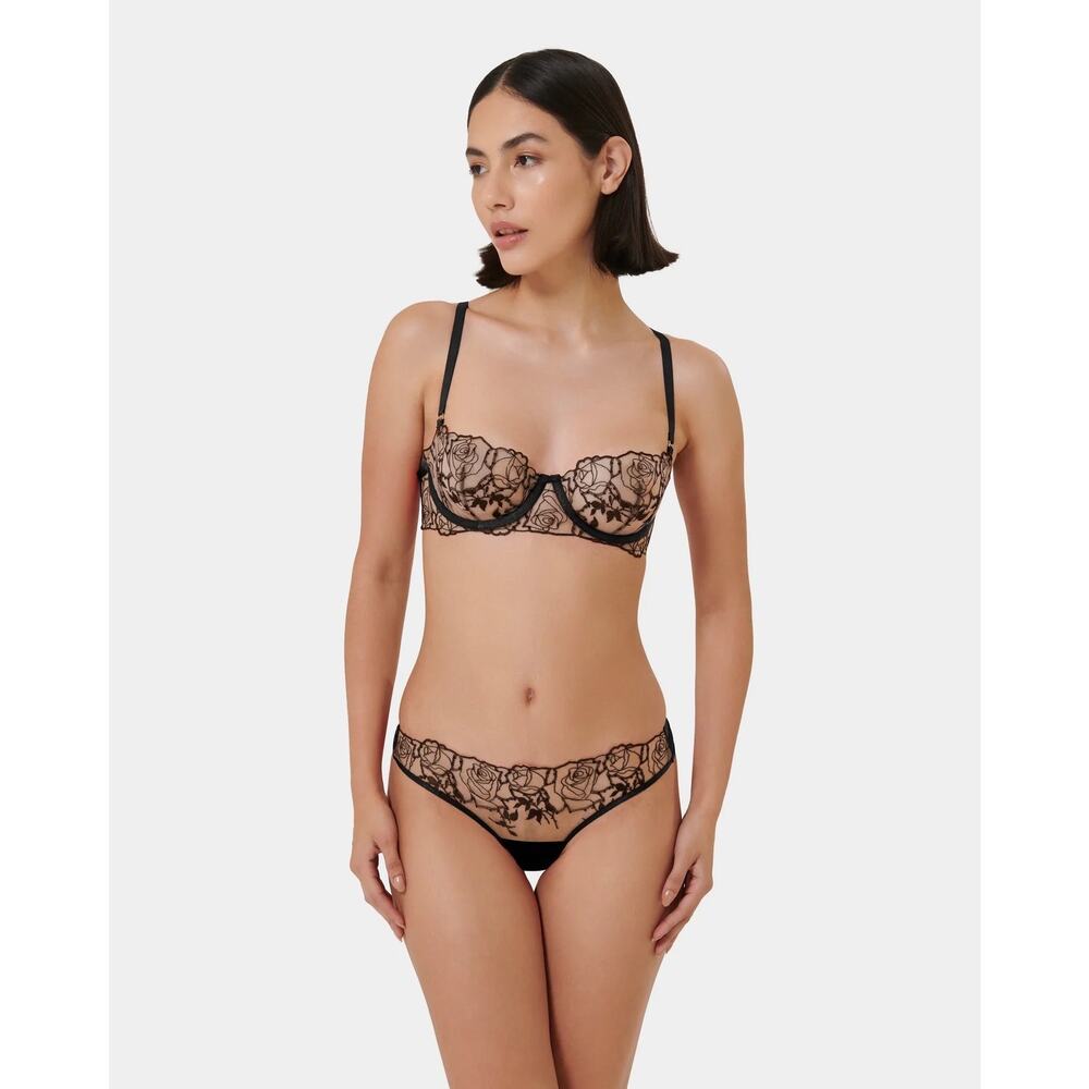 Bluebella Rosalie Brief – Black/Sheer Lace | Size Large | NWT